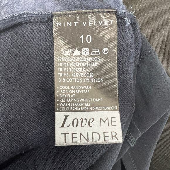 Mint Velvet Blue Long Sleeve Wide Neck Layered Look Pullover Lace Top Size 10 - Picture 6 of 7